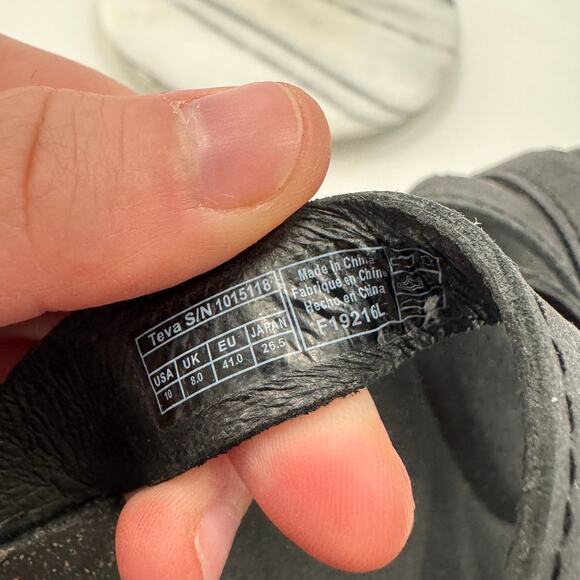 Teva black leatherstrappy wedges - Picture 6 of 6